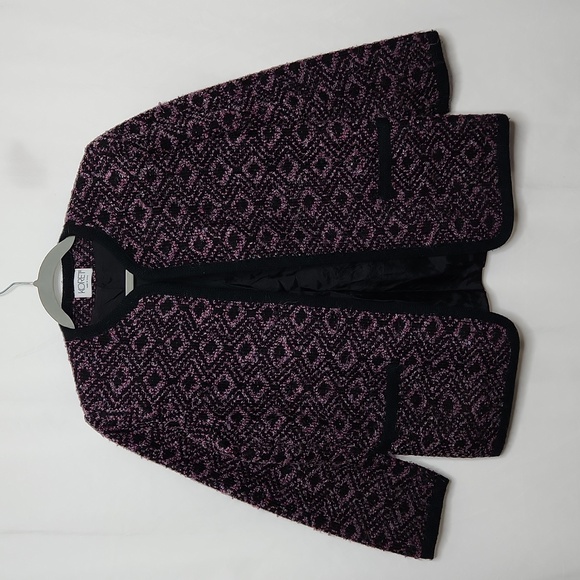 Koret Womens Vintage Wool Blend Blazer Size S Black/Pink/Gray Textured Weave Bus - Picture 15 of 15